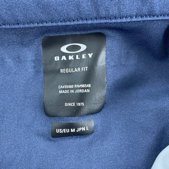 Oakley Mens Regular Fit Polo Shirt Navy & Light Blue With Striped Design 3093 - Picture 3 of 7